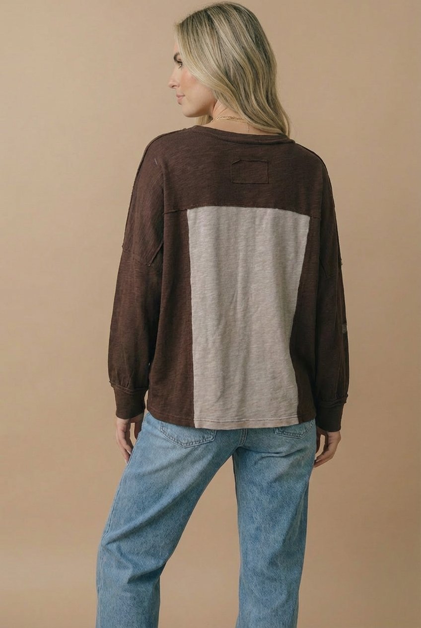 Product image of V Neck Flower Patches Slub Knit Top