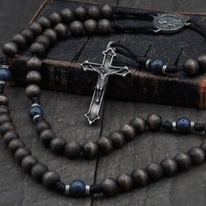 Product image of St. Peter “The Rock” Rosary – Runewood Exclusive Pewter Hardware