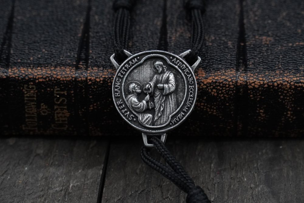 Product image of St. Peter “The Rock” Rosary – Runewood Exclusive Pewter Hardware