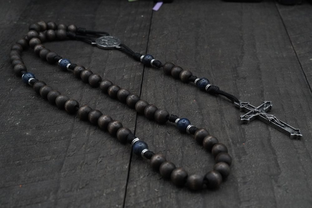 Product image of St. Peter “The Rock” Rosary – Runewood Exclusive Pewter Hardware