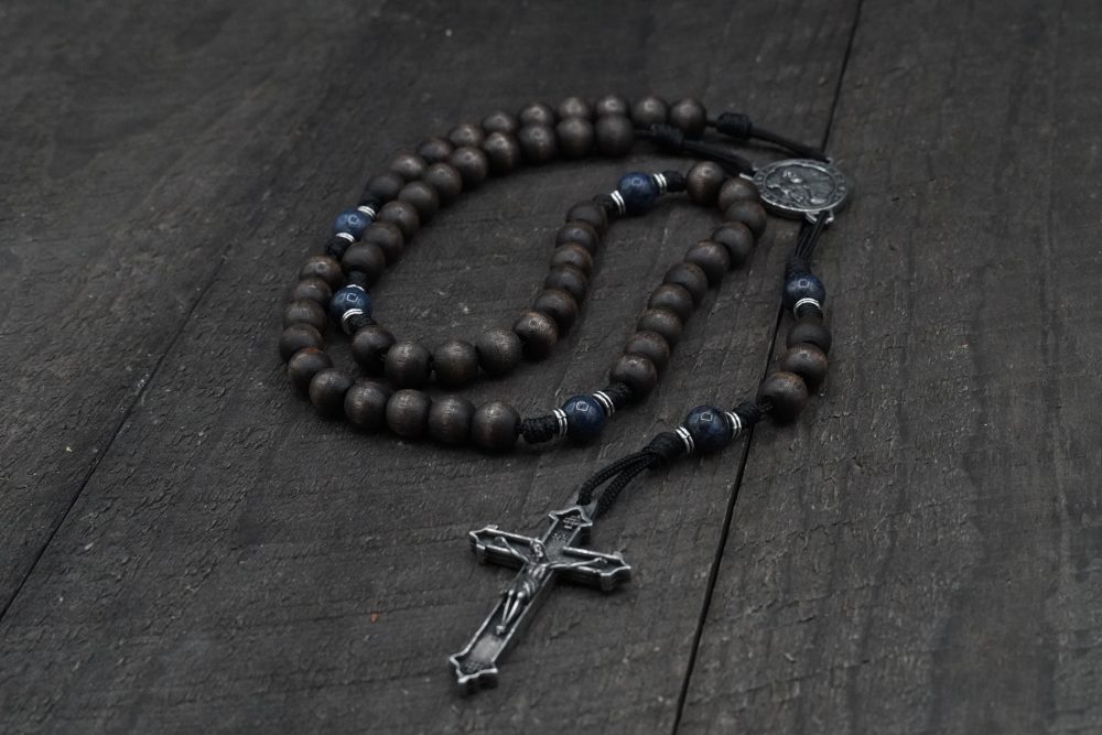 Product image of St. Peter “The Rock” Rosary – Runewood Exclusive Pewter Hardware