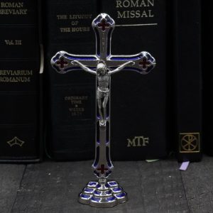 Product image of 5″ Italian-Made Silver-Finished Standing Crucifix